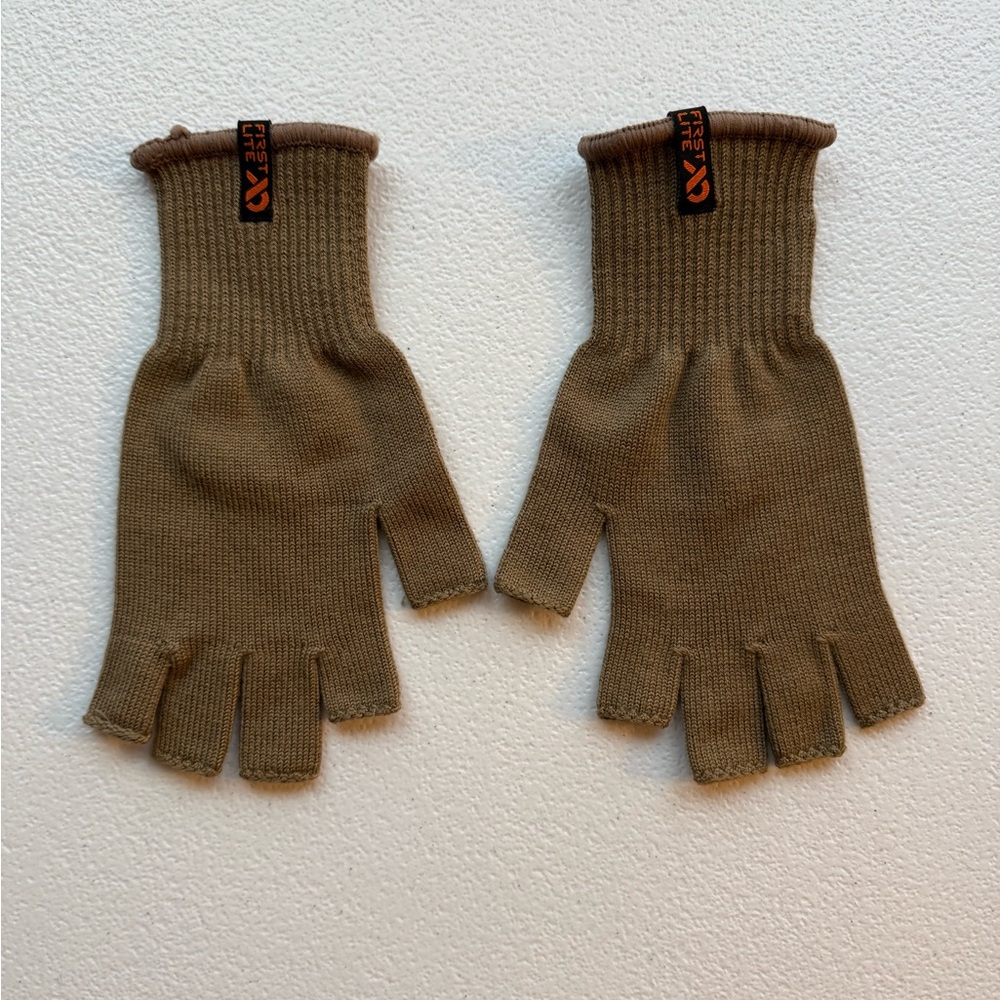 First Lite Tan Fingerless Gloves